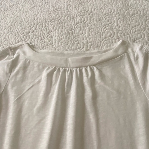 St. John's Bay White Boatneck Knit Top with 3/4 Eyelet Bell Sleeves Size Medium - Picture 3 of 8
